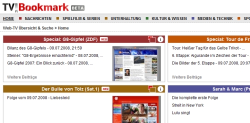 tvbookmark screenshot